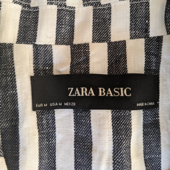 Zara Linen Striped Blazer - Picture 4 of 5